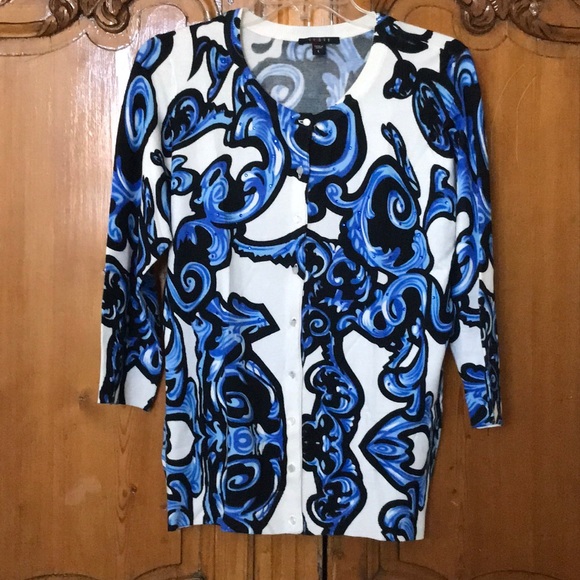 Cyrus Sweaters - Cyrus Rhinestone Embellished Floral Print Sweater